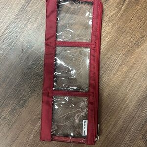Travelon Red Travel tech Pouch with Clear Panels